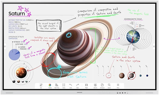 Samsung Flip Pro WMB Interactive Display, 75" 4K UHD VA Touch Display, 75Hz Refresh Rate, 8ms Response Time, Tizen 6.5, Free VESA Mount, 32GB Flash Memory, Stylus Pen Inlcuded, Black | LH75WMBWLGCXUE