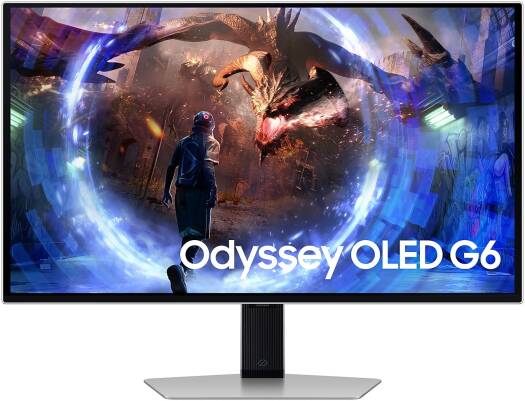 SAMSUNG Odyssey OLED G6 G60SD Gaming Monitor, 27" QHD OLED Display, 360Hz Refresh Rate, 0.03ms (GtG) Response Time, AMD FreeSync Premium Pro Technology, Silver | LS27DG602SMXUE